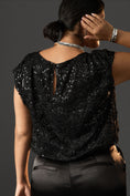 Load image into Gallery viewer, By Anthropologie Lace Sequin Bubble Blouse
