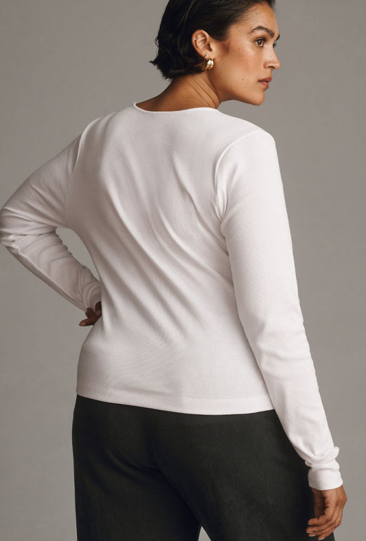 Maeve Square-Neck Long Sleeve Top