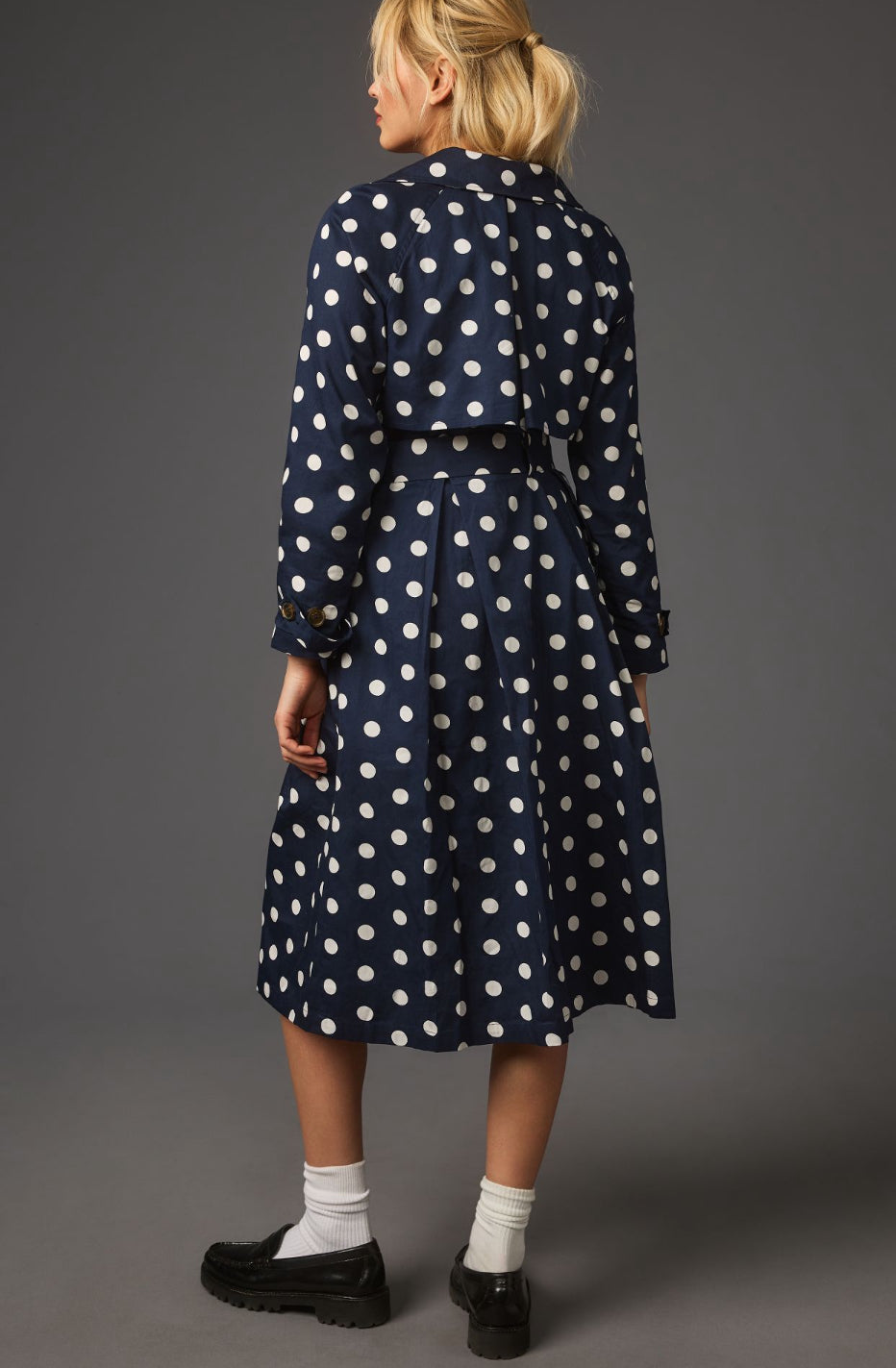 Porridge Neomie Polka Dot Trench Coat