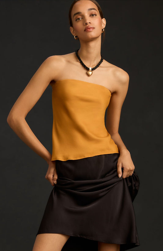 By Anthropologie Strapless Silky Top