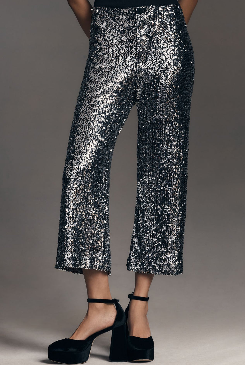 The Colette Cropped Wide-Leg Sequin Pants