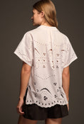 Load image into Gallery viewer, Maeve Short-Sleeve Boxy Eyelet Popover Blouse
