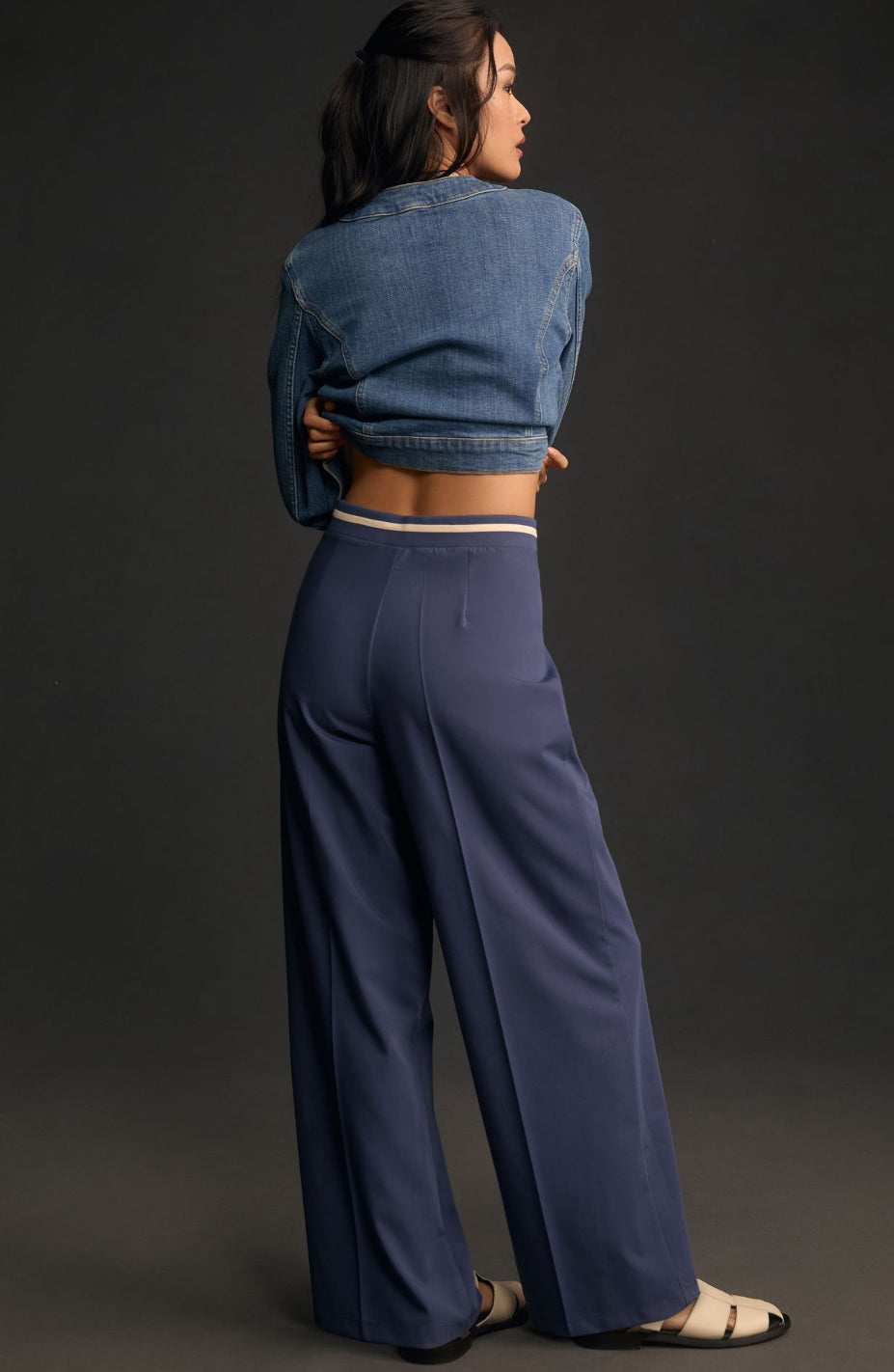 Maeve Wide-Leg Pleated Track Pants