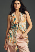 Load image into Gallery viewer, By Anthropologie Sleeveless Trailing Ruffle Blouse
