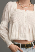 Load image into Gallery viewer, By Anthropologie Puff-Sleeve Cotton Babydoll Top
