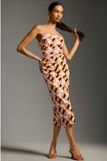 Load image into Gallery viewer, By Anthropologie Printed Strapless Slim Ruched Midi Dress
