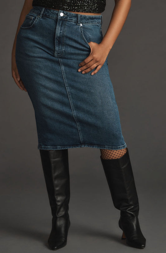 Pilcro High-Waisted Denim Pencil Skirt