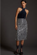 Load image into Gallery viewer, Maeve Fringed Sequined Midi Skirt
