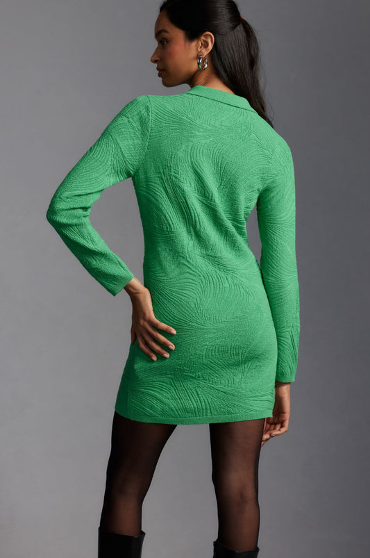 By Anthropologie Long-Sleeve Mini Polo Jumper Dress