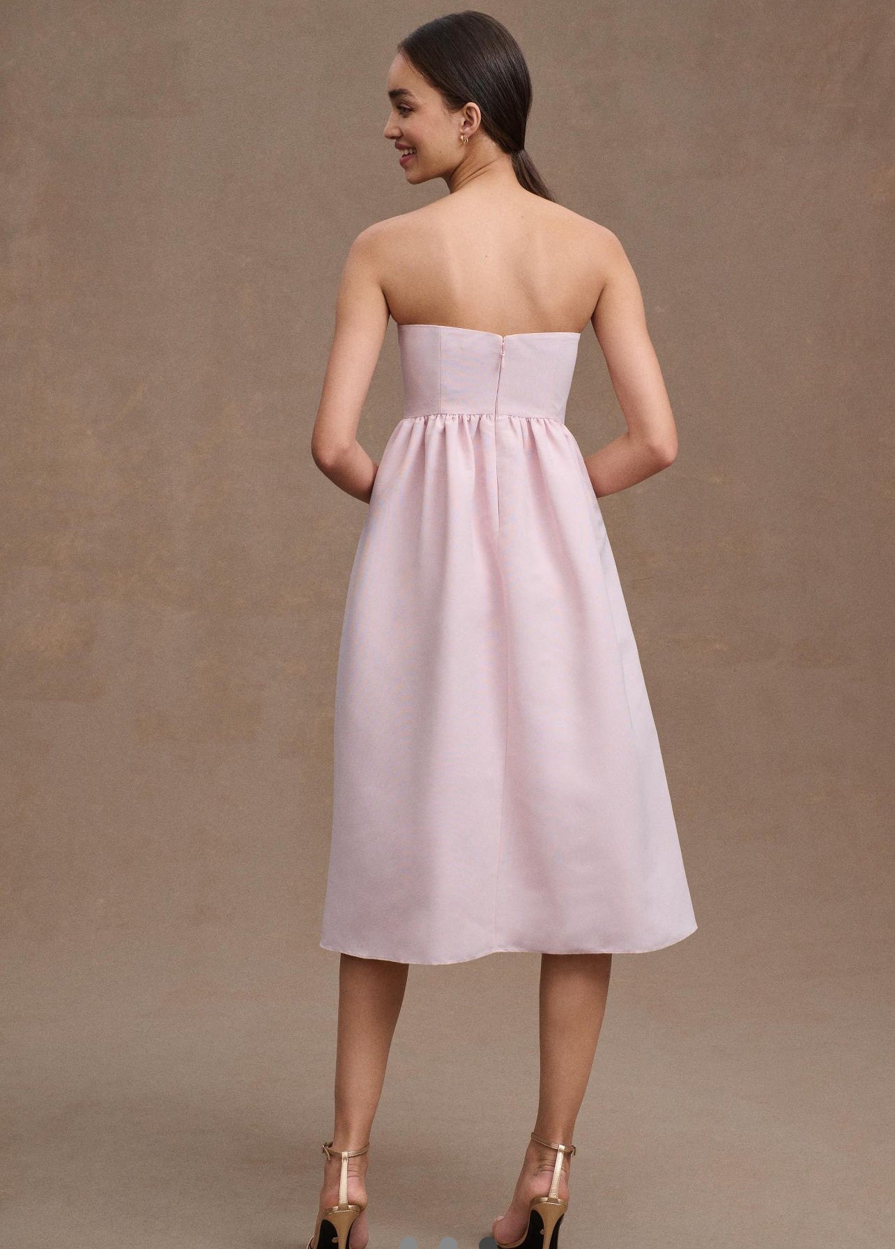 Sachin & Babi Blaine Strapless Bow Taffeta Midi Dress