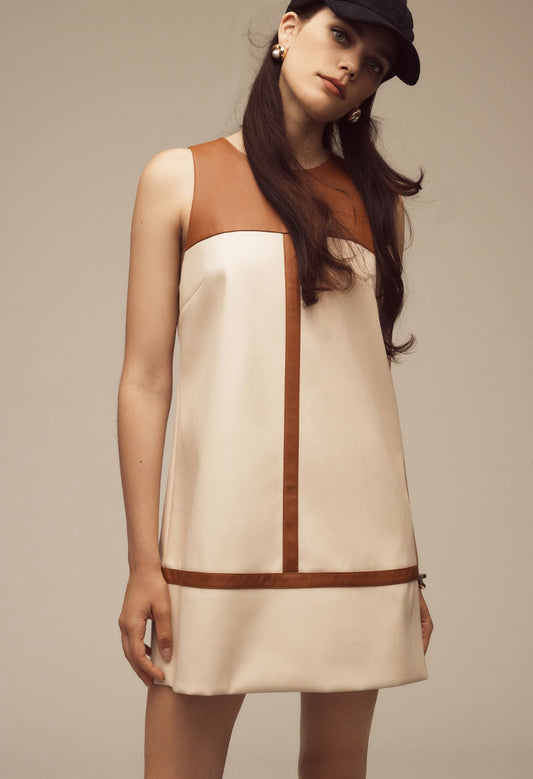 By Anthropologie Faux Leather Shift Dress