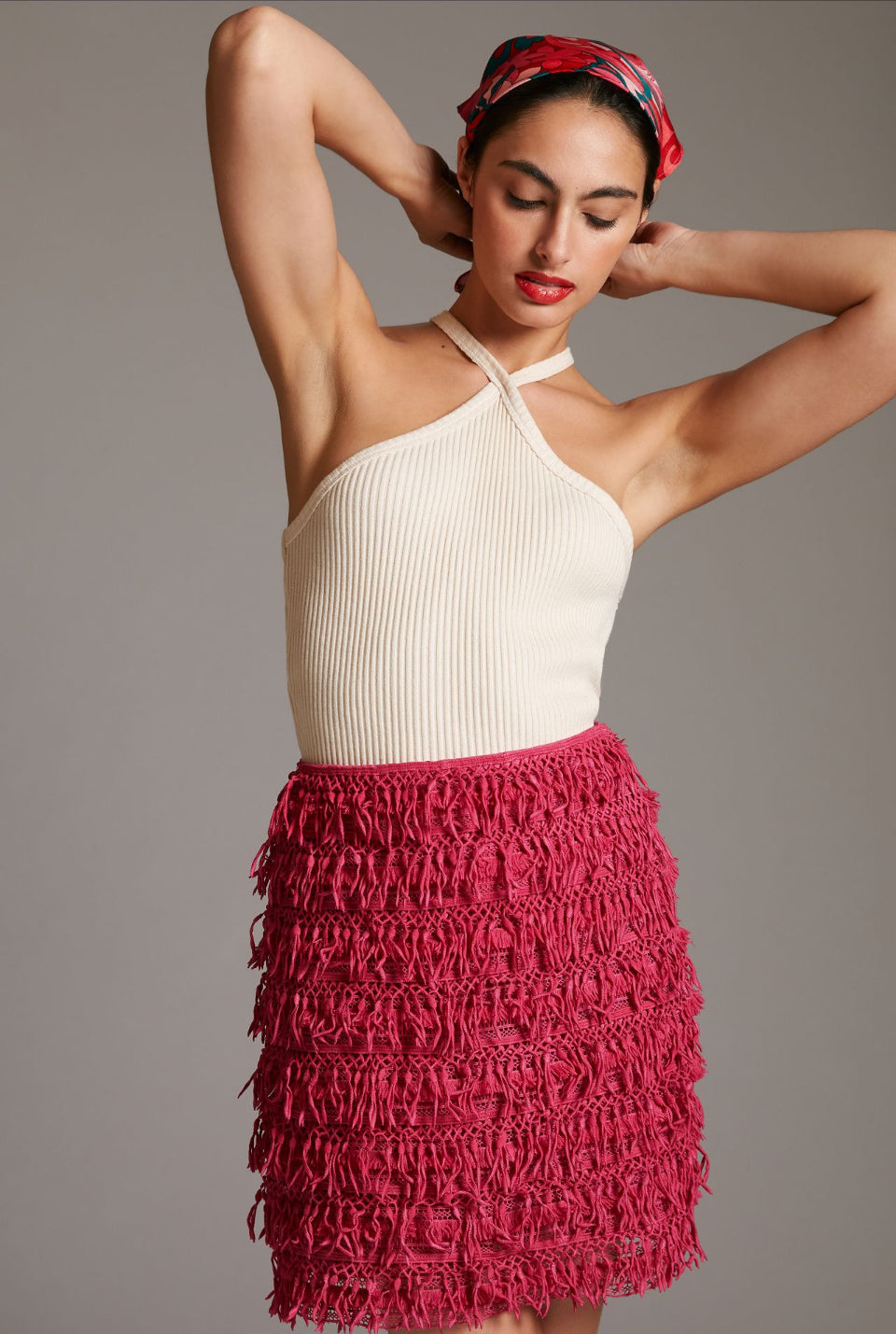 Let Me Be Fringe Mini Skirt