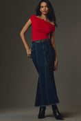 Load image into Gallery viewer, Pilcro Fluted Denim Maxi Skirt
