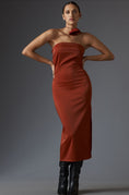 Load image into Gallery viewer, By Anthropologie Strapless Cowl-Back Midi Dress
