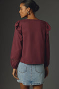 Load image into Gallery viewer, Tiny Long-Sleeve Crescent Ruffled Lace Top
