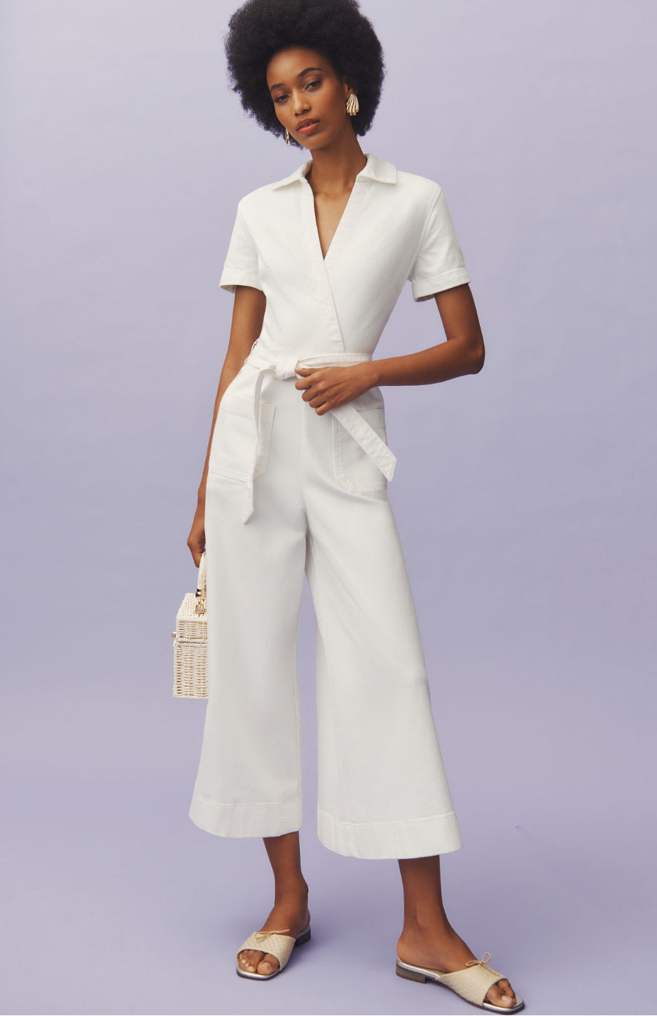 The Colette Wrap Jumpsuit by Maeve: Denim Edition