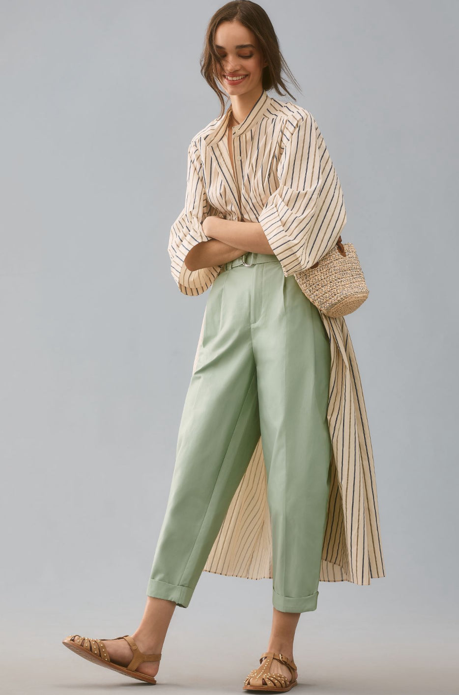 Maeve Belted Tapered Pants