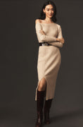 Load image into Gallery viewer, By Anthropologie Off-The-Shoulder Slim Sweater Midi Dress
