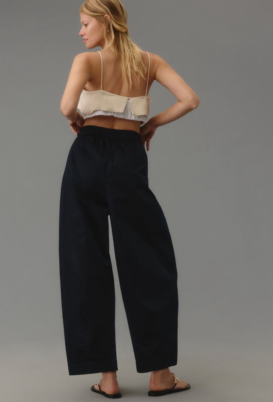 Maeve Curve Poplin Barrel Pants