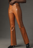 Load image into Gallery viewer, Avec Les Filles Faux Leather Colorblock Flare Pants
