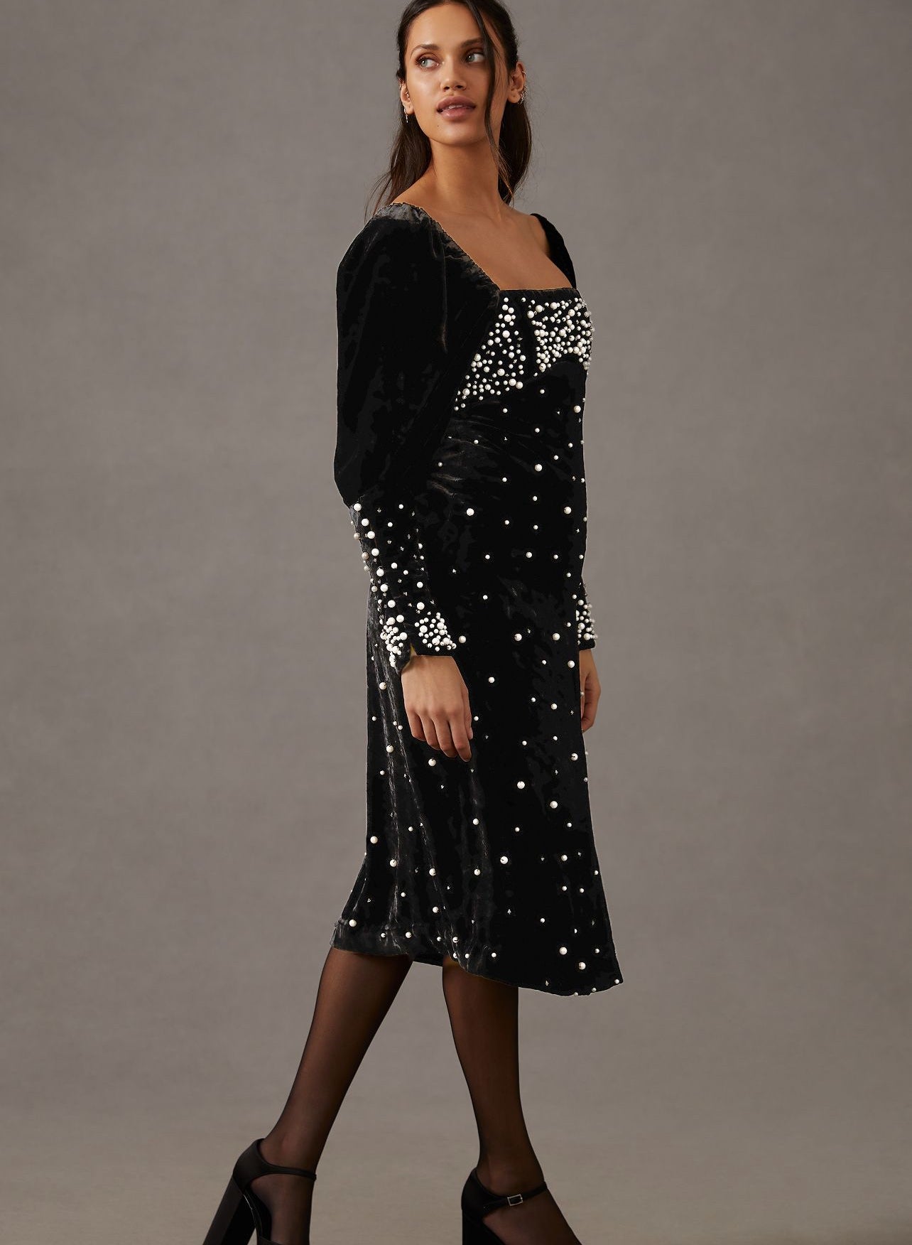 Maeve Embellished Velvet Dress