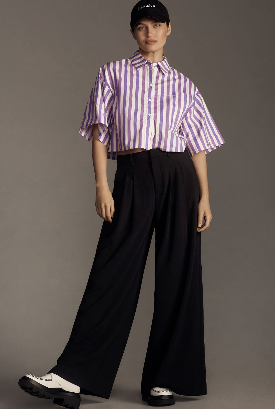 Essentiel Antwerp Ezra Striped Cropped Shirt