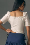 Load image into Gallery viewer, By Anthropologie Puff-Sleeve Wrap Top
