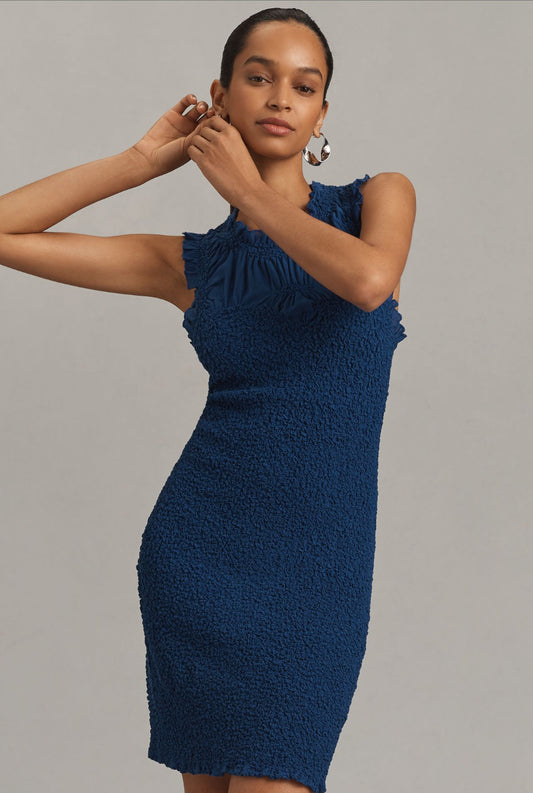 By Anthropologie Mock-Neck Textured Dress