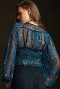 Load image into Gallery viewer, Maeve Sheer Metallic Dolman Blouse
