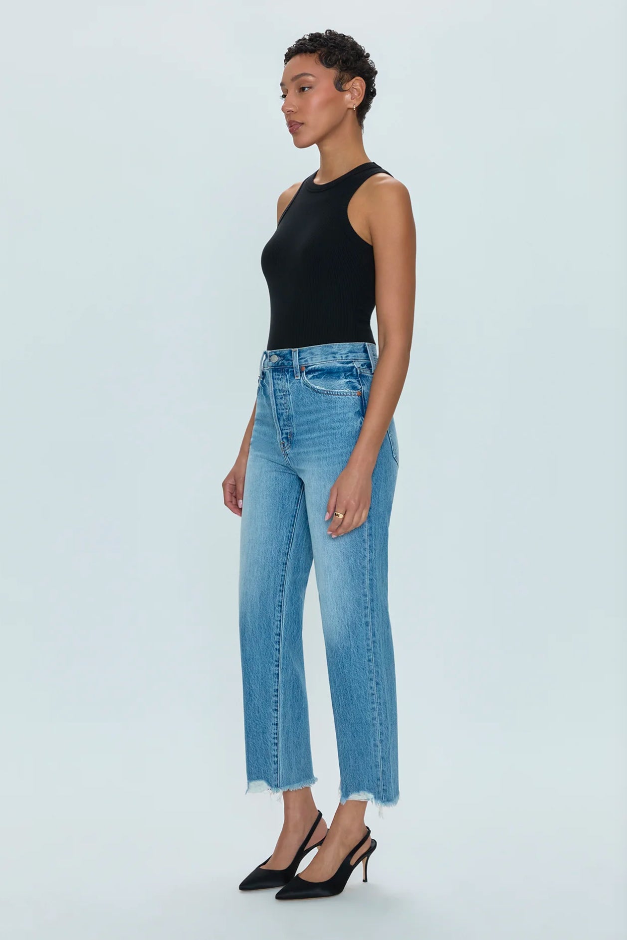 Pistola Cassie High-Rise Crop Straight-Leg Jeans