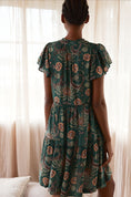 Load image into Gallery viewer, Victoria Garcia Flutter-Sleeve Tiered Pajama Dress
