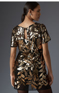 Load image into Gallery viewer, Maeve Short-Sleeve Sheer Embellished Mini Dress
