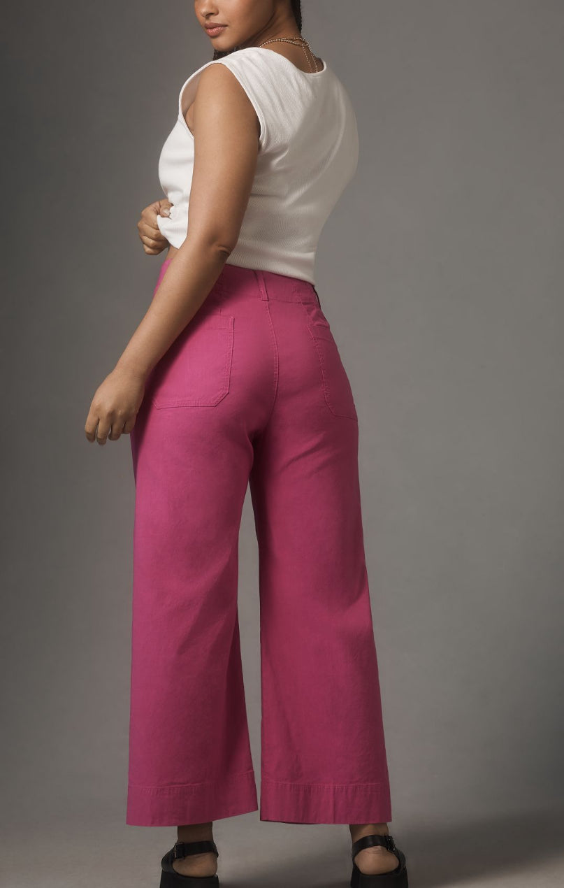 The Colette Cropped Wide-Leg Pants by Maeve