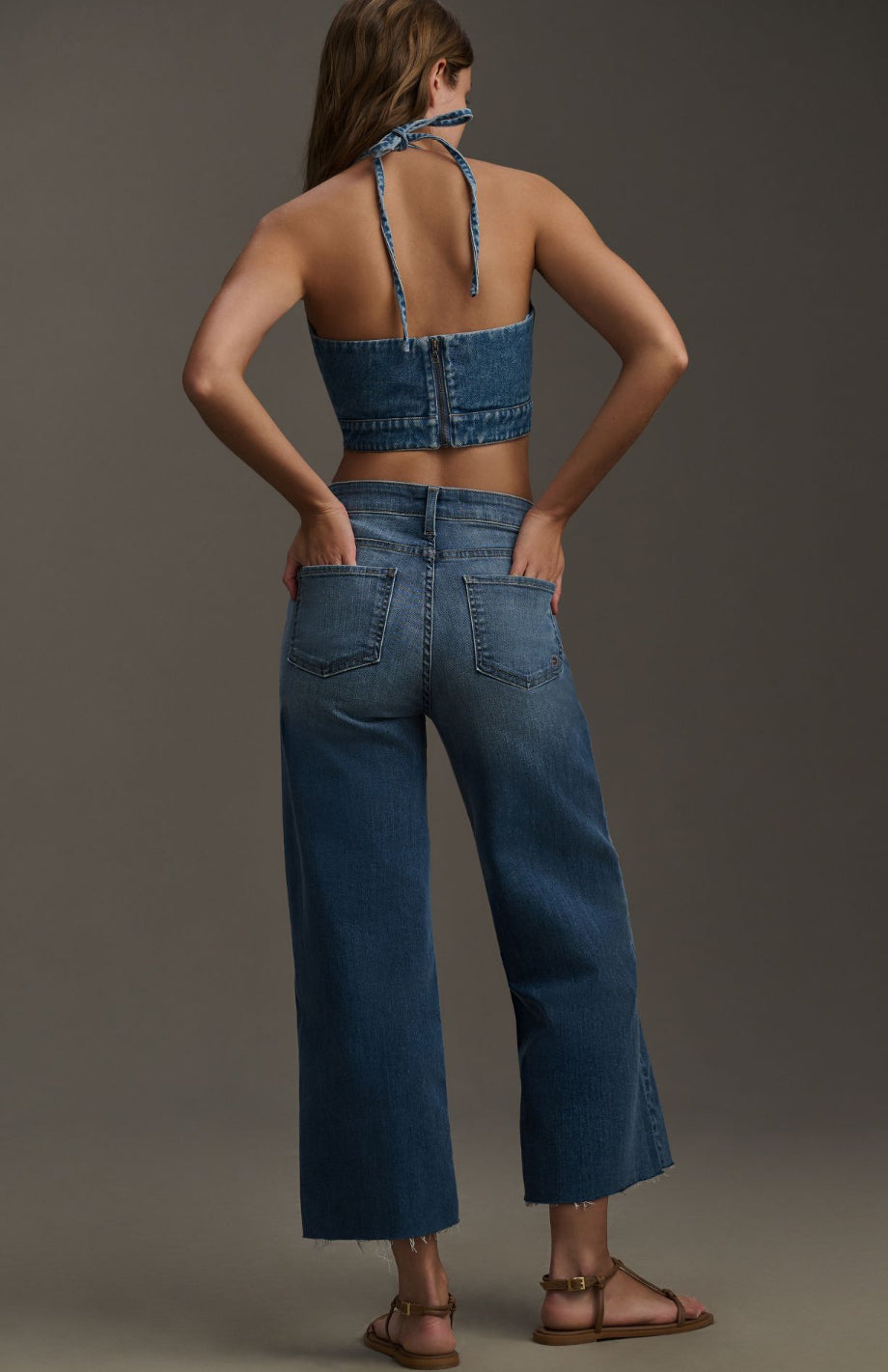 Fidelity Denim Malibu Mid-Rise Crop Wide-Leg Jeans