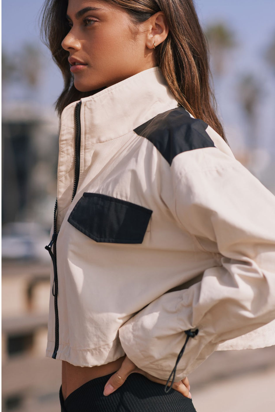 Pilcro Desert Trooper Cropped Bomber Jacket