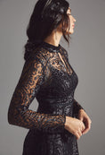 Load image into Gallery viewer, By Anthropologie Sheer Laser-Cut Midi Dress - EUC
