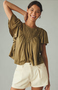 Load image into Gallery viewer, By Anthropologie Flutter-Sleeve Swing Tee
