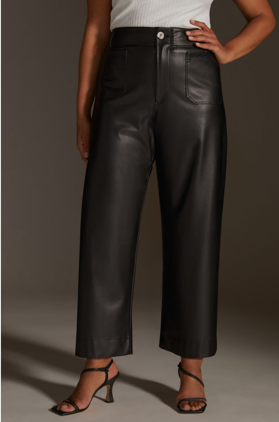 Maeve The Colette Cropped Vegan Leather Trousers