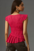 Load image into Gallery viewer, By Anthropologie Sheer Smocked Ruffled Asymmetrical Sweater Tank
