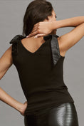 Load image into Gallery viewer, Maeve Faux Leather Bow-Strap Tank Top
