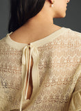 Load image into Gallery viewer, By Anthropologie Sheer Open-Stitch Ruffle Jumper
