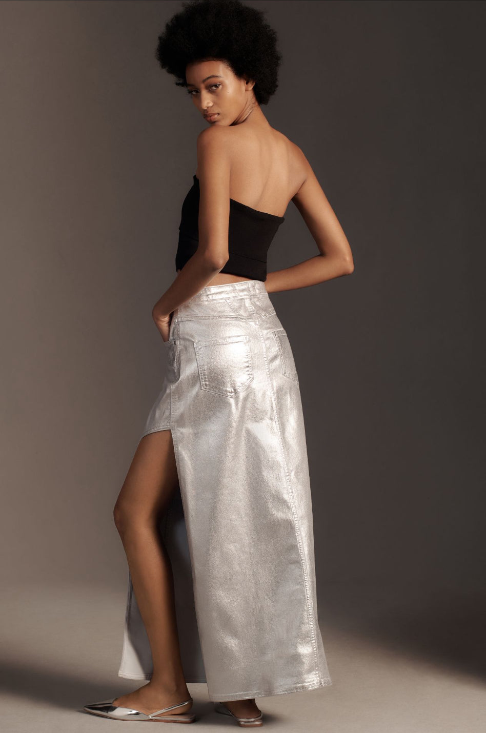 Pilcro Side-Slit Maxi Skirt