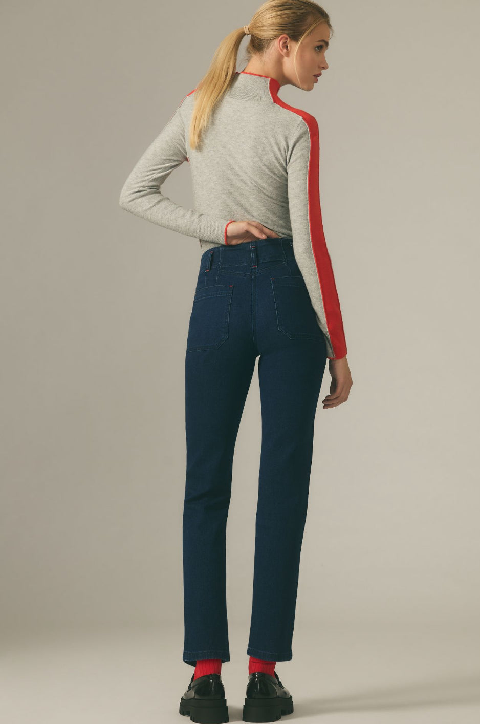 Maeve Junie High-Rise Slim-Leg Jeans