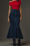 Load image into Gallery viewer, Pilcro Fluted Denim Maxi Skirt
