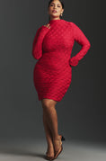 Load image into Gallery viewer, Maeve Long-Sleeve Scrunch Textured Mini Dress
