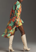 Load image into Gallery viewer, Farm Rio Long-Sleeve Floral Asymmetrical Midi Dress
