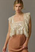 Load image into Gallery viewer, By Anthropologie Sequin Ruffled Tank
