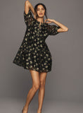 Load image into Gallery viewer, Maeve Short-Sleeve V-Neck Tiered Tunic Mini Dress
