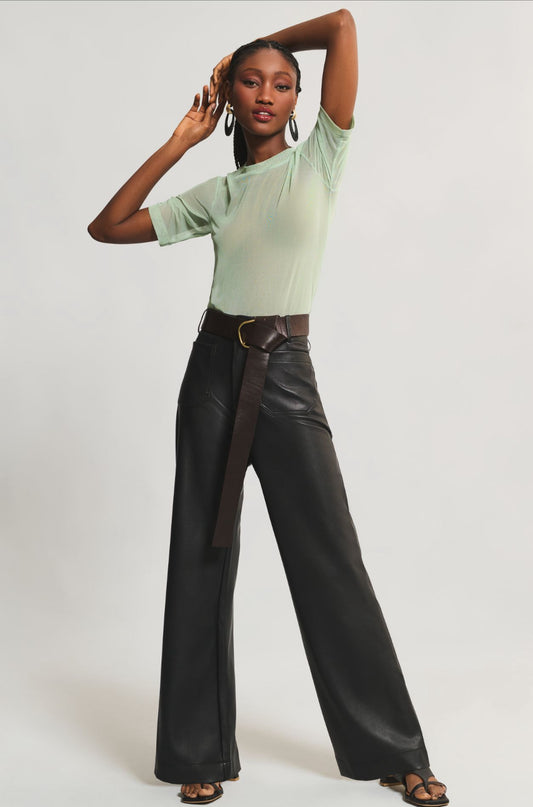 The Colette Wide-Leg Faux Leather Pants by Maeve