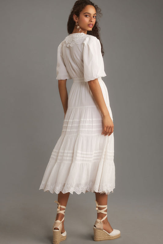 Love The Label Short-Sleeve Ruffled Tiered Wrap Midaxi Dress